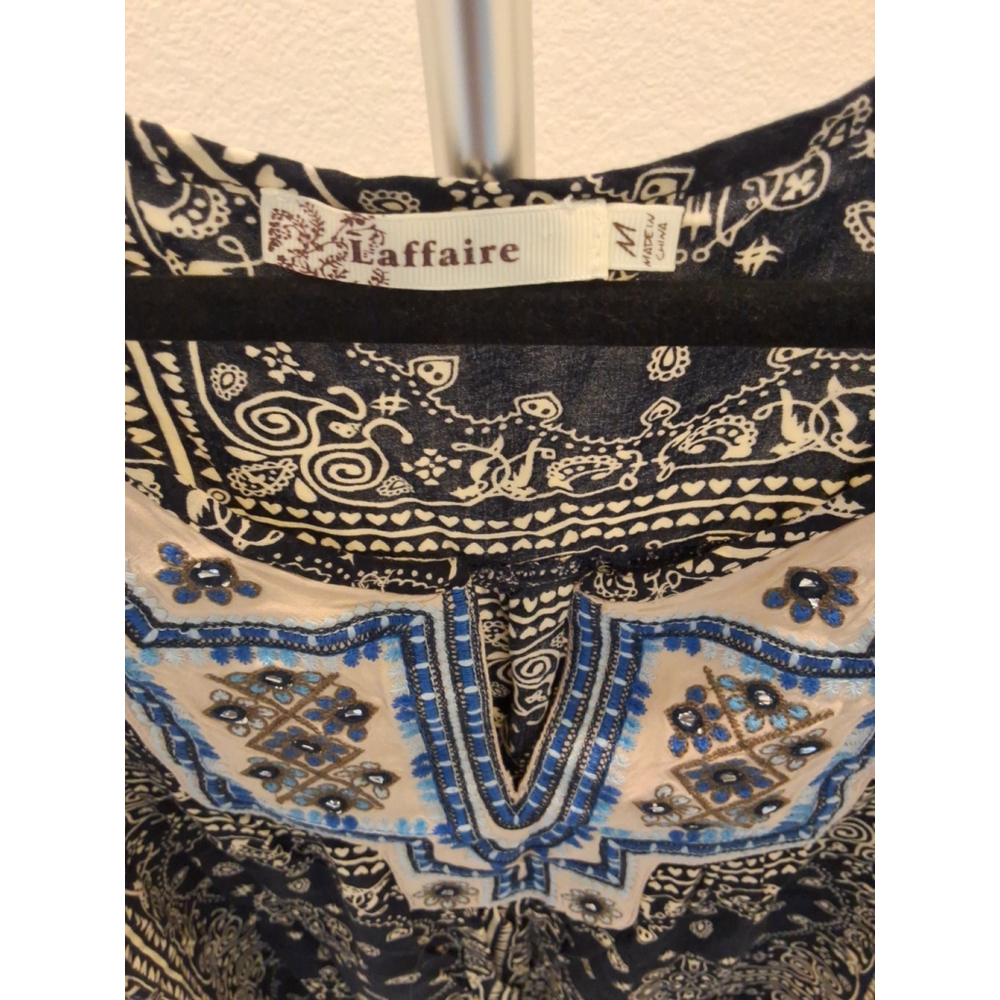 Laffaire Women's Sleeveless Embellished V-neck Boho Top size M - Picture 2 of 7